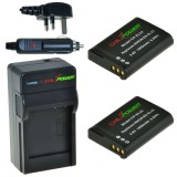 ChiliPower 2 x EN-EL23 batteries pour Nikon - kit chargeur + chargeur voiture - version UK