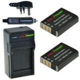 ChiliPower 2 x NP-95 batteries pour Fujifilm - kit chargeur + chargeur voiture - version UK