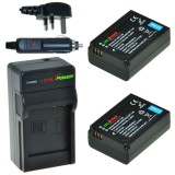 ChiliPower 2 x BP1030 accus pour Samsung - kit chargeur + chargeur voiture - version UK
