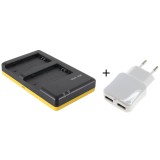 Chargeur double pour batteries Sony NP-FZ100 compatible avec adaptateur USB 230V inclus