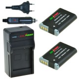 2 batteries NB-12L pour Canon avec chargeur et chargeur voiture - ChiliPower original