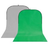StudioKing Background Board BBT-03-10 fond réversible gris/vert 400x150 cm