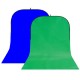 StudioKing Background Board BBT-10-07 fond vert/bleu réversible 400x150 cm - Image 1