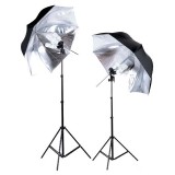 Linkstar kit de support de lampe LHK-4U avec parapluies et ampoules spirales