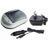 Chargeur de voyage compatible avec Olympus Li-50B, Li-90B et Li-92B avec adaptateur voiture