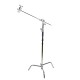 StudioKing C-stand avec bras de perche FT-3203S 328 cm - Pied de studio professionnel avec bras de perche réglable 120 cm - Image 1