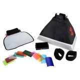 Falcon Eyes Speedlite ESA-K3 kit accessoires pour flash appareil photo avec softbox, grille nid d'abeille et réflecteur