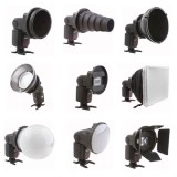 Falcon Eyes kit strobiste universel pour flash caméra SGA-K9 avec 8 accessoires de modification de lumière