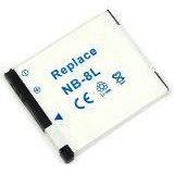 Batterie d'appareil photo NB-8L compatible avec Canon, lithium-ion 740mAh