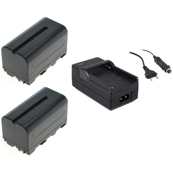 Set batterie NP-F750 compatible avec Ledgo Nanguang LuxPad43 - 2 accus + chargeur