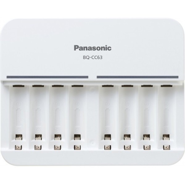 Chargeur Panasonic BQ-CC63 pour 8 piles AA et AAA avec indicateurs LED