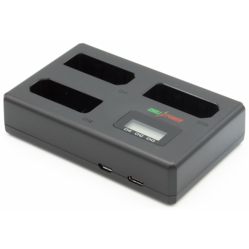 ChiliPower Nikon EN-EL14 / EN-EL14a Triple Lader - Laadt 3 accu's, ook tegelijkertijd