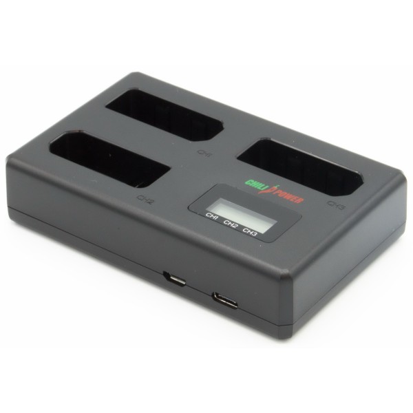 ChiliPower triple chargeur Nikon EN-EL14 / EN-EL14a - charge 3 batteries simultanément