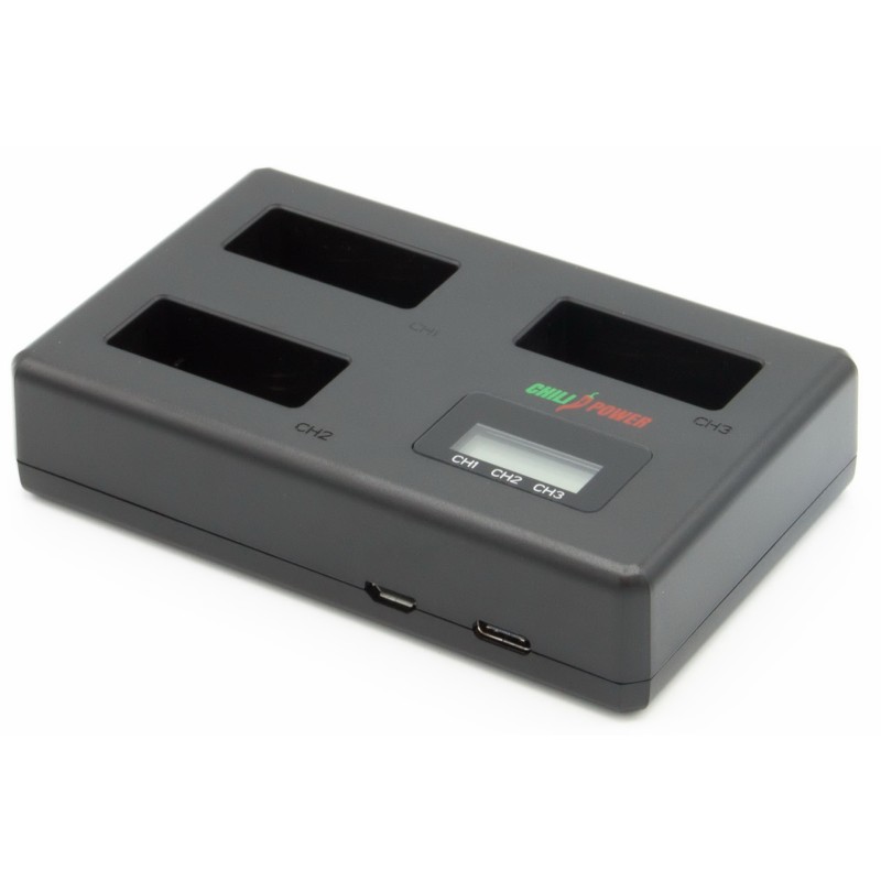 ChiliPower Canon LP-E17 Triple Lader - Laadt 3 accu's, ook tegelijkertijd