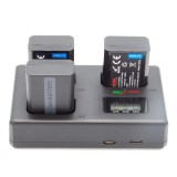 ChiliPower Sony NP-FW50 kit deluxe - 3 batteries + chargeur triple pour charger 3 batteries