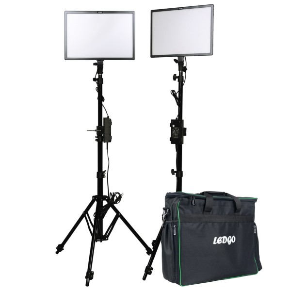 Ledgo E268CII kit d'éclairage LED pour caméra - 2 panneaux LED + 2 pieds d'éclairage