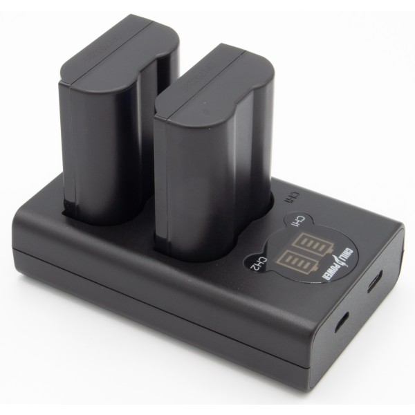 ChiliPower EN-EL15 kit USB duo pour Nikon - 2 batteries 1750mAh avec chargeur double USB compact