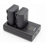 ChiliPower LP-E6N Canon USB Duo Kit - set d'accus pour appareil photo avec chargeur double USB