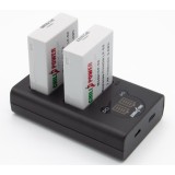ChiliPower LP-E8 Canon USB Duo Kit - ensemble de batteries pour appareil photo avec chargeur double USB