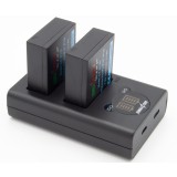 ChiliPower NP-W126 Fujifilm USB Duo Kit - Set de batteries pour appareil photo avec chargeur double USB