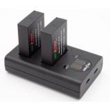 ChiliPower LP-E12 Canon USB Duo Kit - Set de batteries pour appareil photo avec chargeur double USB