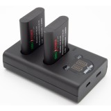 ChiliPower EN-EL23 Nikon USB Duo Kit - 2 batteries 1850mAh avec chargeur double USB