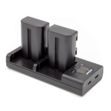 ChiliPower NP-FM500H Sony USB Duo Kit - ensemble d'accus pour appareil photo avec double chargeur USB