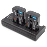 ChiliPower NP-FM50 Sony USB Duo Kit - ensemble d'accus pour appareil photo