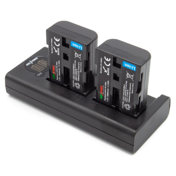 ChiliPower NP-FM50 Sony USB Duo Kit - ensemble d'accus pour appareil photo