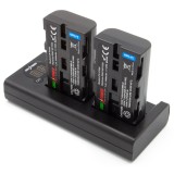 ChiliPower NP-F550 Sony USB Duo Kit - Set de batteries pour caméra avec chargeur double USB