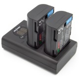 ChiliPower DMW-BLF19E kit duo USB pour Panasonic - 2 batteries d'appareil photo 2000mAh et chargeur double
