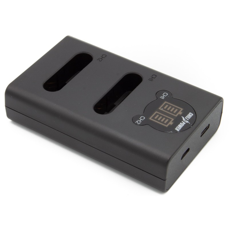 ChiliPower Olympus Li-90B / Li-92B dubbellader voor 2 camera accu's (tegelijk)