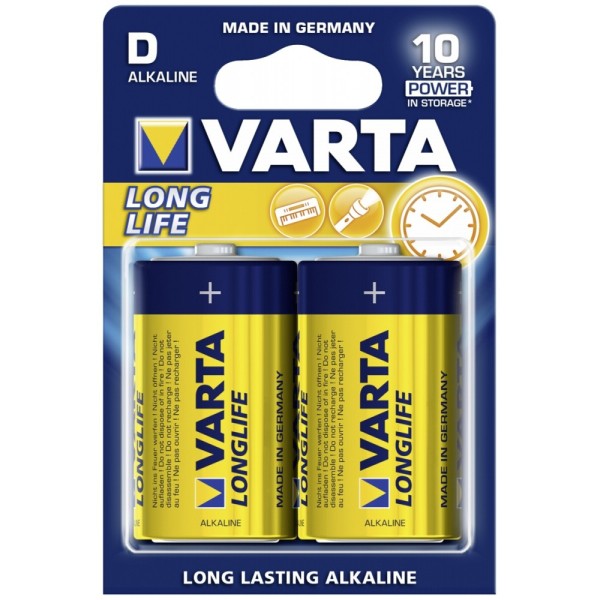 2 piles alcalines Varta High Energy Mono D LR20 1,5V haute performance