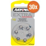 Rayovac pack économique piles auditives type 10 (jaune) - 30 x 6 pièces + testeur de batterie gratuit