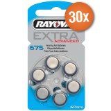 Rayovac piles pour appareils auditifs type 675 (bleu) - pack économique de 30 x 6 pièces avec testeur de piles gratuit