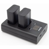 ChiliPower NP-FW50 kit USB duo pour Sony - 2 batteries d'appareil photo 1100mAh avec chargeur double USB compact