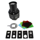 StudioKing Optical Snoot SK-OS1 avec 5 filtres couleur et 10 gobos pour effets créatifs