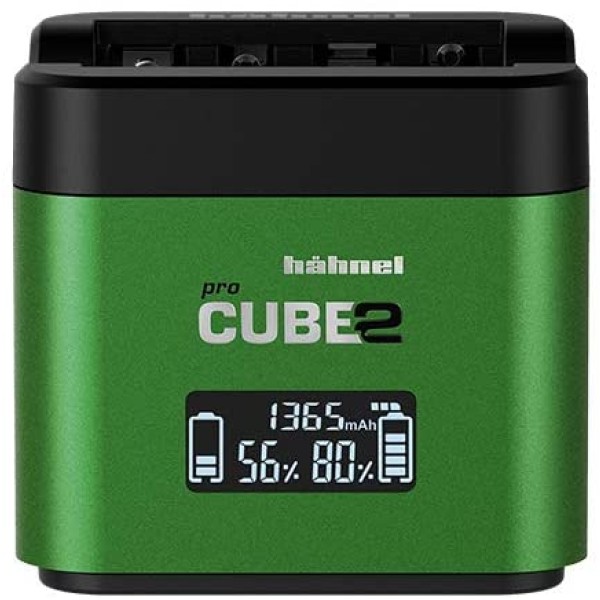 Hähnel ProCube2 - Chargeur double professionnel pour batteries Fujifilm NP-W126, NP-W126S, NP-W235 avec écran LCD et port USB