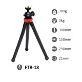 StudioKing mini trépied flexible FTR-18 avec adaptateur smartphone et rotule orientable