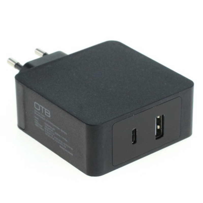 USB Dual netadapter - USB-C en USB - ondersteunt USB-PD (Power Delivery) - 57W