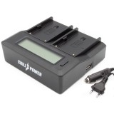ChiliPower chargeur duo pour 2 batteries Sony NP-F960 et NP-F970 avec écran LCD