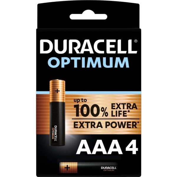 Duracell Optimum piles alcalines AAA 1,5V - pack de 4