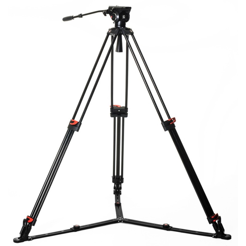 Caruba Videostar 188 Pro Videostatief + vloeistof gedempte kop en Spreader