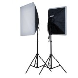 Linkstar kit d'éclairage continu professionnel avec 8 lampes spirales de 28W et 2 softboxes 50x50cm pour photographie et vidéographie