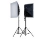 Linkstar kit d'éclairage continu professionnel avec 8 lampes spirales de 28W et 2 softboxes 50x50cm pour photographie et vidéographie - Image 1