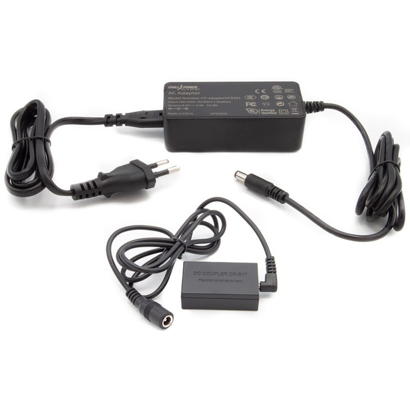 ChiliPower Netadapter DR-E17 voor Canon - plus LP-E17 dummy accu - Adapter Kit