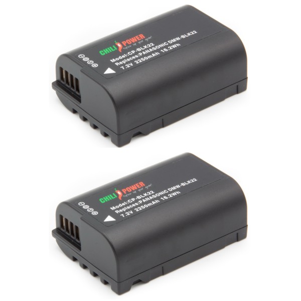 ChiliPower DMW-BLK22E batterie pour Panasonic - 2250mAh - Lot de 2