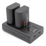 ChiliPower DMW-BLK22 Kit USB Duo pour Panasonic - 2 batteries d'appareil photo 2250mAh et chargeur double USB compact