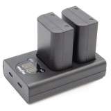 ChiliPower BLX-1 Olympus USB Duo Kit - ensemble d'accus pour appareil photo avec chargeur double USB