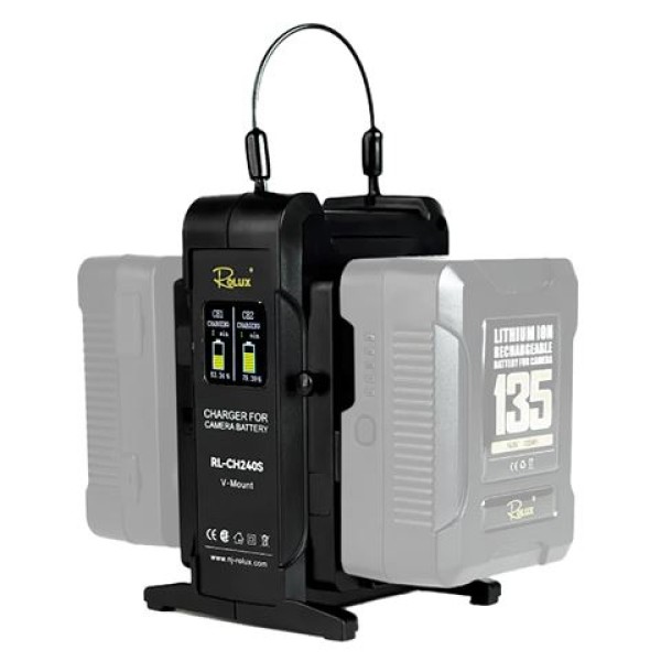Chargeur rapide double Rolux RL-CH240S pour batteries V-Mount